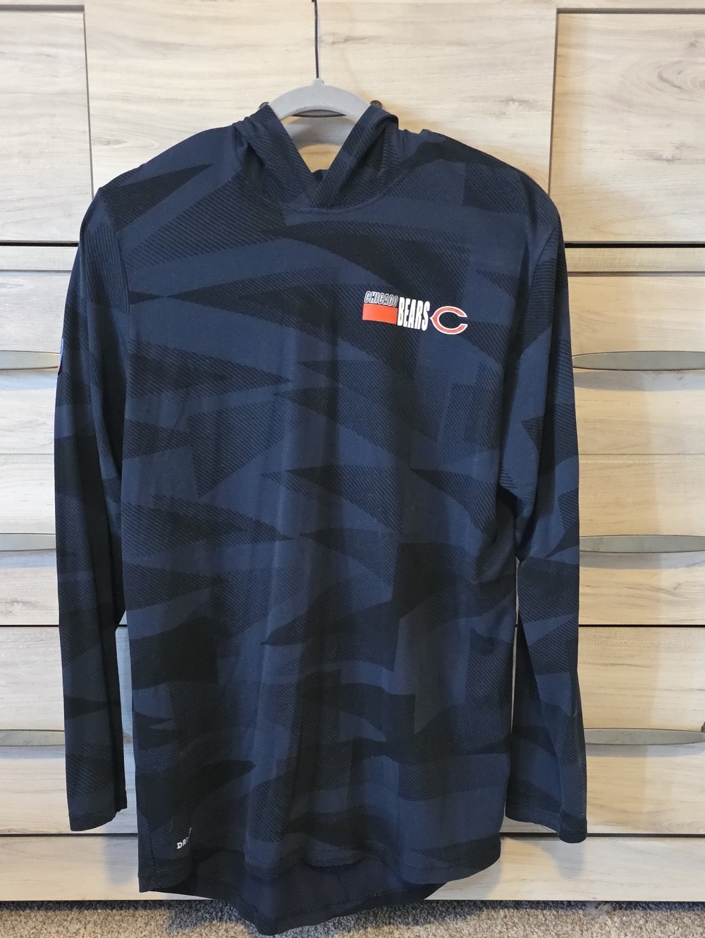 Nike Navy Black Chicago Bears Hooded Performance Shirt